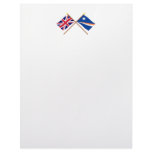 UK and Marshall Islands Crossed Flags Customized Letterhead