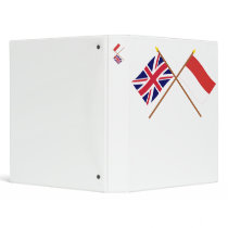 UK and Monaco Crossed Flags 3 Ring Binder