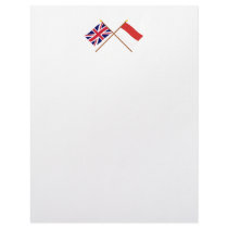 UK and Monaco Crossed Flags Customized Letterhead