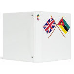 UK and Mozambique Crossed Flags 3 Ring Binder