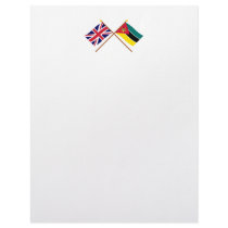 UK and Mozambique Crossed Flags Personalized Letterhead