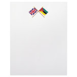UK and Mozambique Crossed Flags Personalized Letterhead