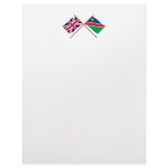 UK and Namibia Crossed Flags Custom Letterhead