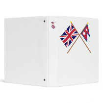 UK and Nepal Crossed Flags Vinyl Binder