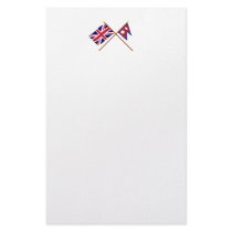 UK and Nepal Crossed Flags Stationery Paper