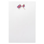 UK and Nepal Crossed Flags Stationery Paper