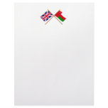UK and Oman Crossed Flags Custom Letterhead