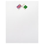 UK and Pakistan Crossed Flags Custom Letterhead