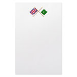 UK and Pakistan Crossed Flags Stationery Paper