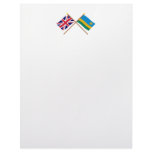 UK and Rwanda Crossed Flags Customized Letterhead