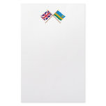 UK and Rwanda Crossed Flags Stationery Paper