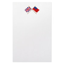 UK and Samoa Crossed Flags Stationery Design