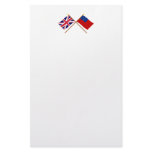 UK and Samoa Crossed Flags Stationery Design