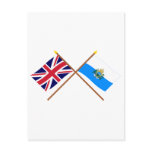 UK and San Marino Crossed Flags Postcards