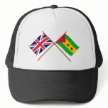 UK and Sao Tome & Principe Crossed Flags hats