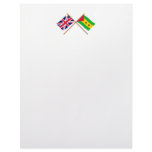 UK and Sao Tome &amp; Principe Crossed Flags Letterhead Template