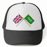 UK and Saudi Arabia Crossed Flags hats