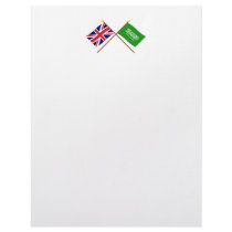 UK and Saudi Arabia Crossed Flags Personalized Letterhead