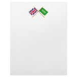 UK and Saudi Arabia Crossed Flags Personalized Letterhead
