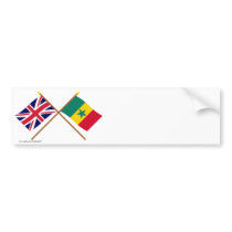 UK and Senegal Crossed Flags Bumper Sticker