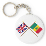 UK and Senegal Crossed Flags Keychains