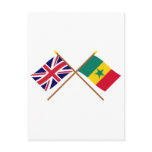 UK and Senegal Crossed Flags Post Cards