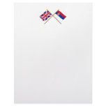 UK and Serbia Crossed Flags Personalized Letterhead