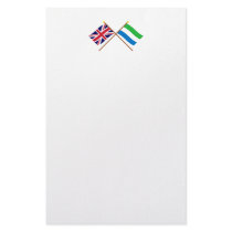 UK and Sierra Leone Crossed Flags Stationery