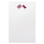 UK and Slovakia Crossed Flags Custom Stationery