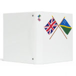 UK and Solomon Islands Crossed Flags 3 Ring Binder