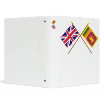 UK and Sri Lanka Crossed Flags 3 Ring Binders
