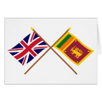 UK and Sri Lanka Crossed Flags Card