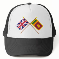 UK and Sri Lanka Crossed Flags Trucker Hat