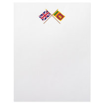 UK and Sri Lanka Crossed Flags Letterhead Design