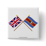 UK and Swaziland Crossed Flags Pin