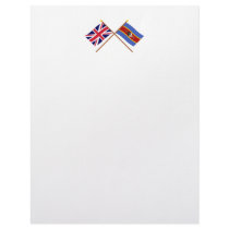 UK and Swaziland Crossed Flags Letterhead Template