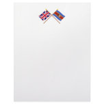 UK and Swaziland Crossed Flags Letterhead Template