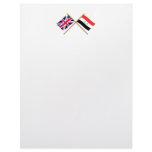 UK and Syria Crossed Flags Customized Letterhead