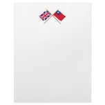 UK and Taiwan Crossed Flags Personalized Letterhead
