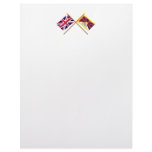 UK and Tibet Crossed Flags Customized Letterhead
