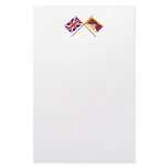 UK and Tibet Crossed Flags Personalized Stationery