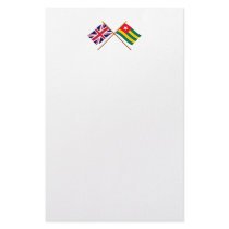 UK and Togo Crossed Flags Stationery Design