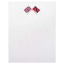 UK and Trinidad & Tobago Crossed Flags Personalized Letterhead