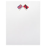 UK and Trinidad &amp; Tobago Crossed Flags Personalized Letterhead