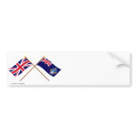 UK and Tristan da Cunha Crossed Flags Bumper Sticker
