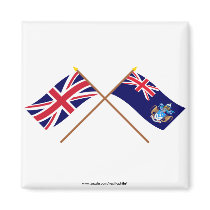 UK and Tristan da Cunha Crossed Flags magnets by Vexillophile UK and Tristan da Cunha Crossed Flags magnets