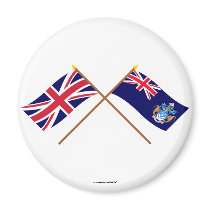 UK and Tristan da Cunha Crossed Flags magnets by Vexillophile UK and Tristan da Cunha Crossed Flags magnets