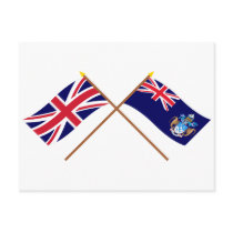 UK and Tristan da Cunha Crossed Flags postcards by Vexillophile UK and Tristan da Cunha Crossed Flags postcards