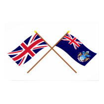 UK and Tristan da Cunha Crossed Flags posters
