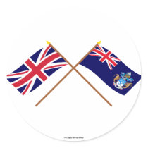 UK and Tristan da Cunha Crossed Flags stickers by Vexillophile UK and Tristan da Cunha Crossed Flags stickers